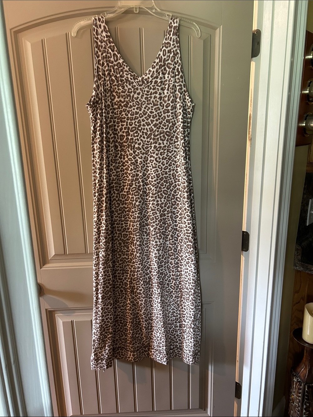 Soma Leopard Print Sleeveless Maxi Dress - Brown & White